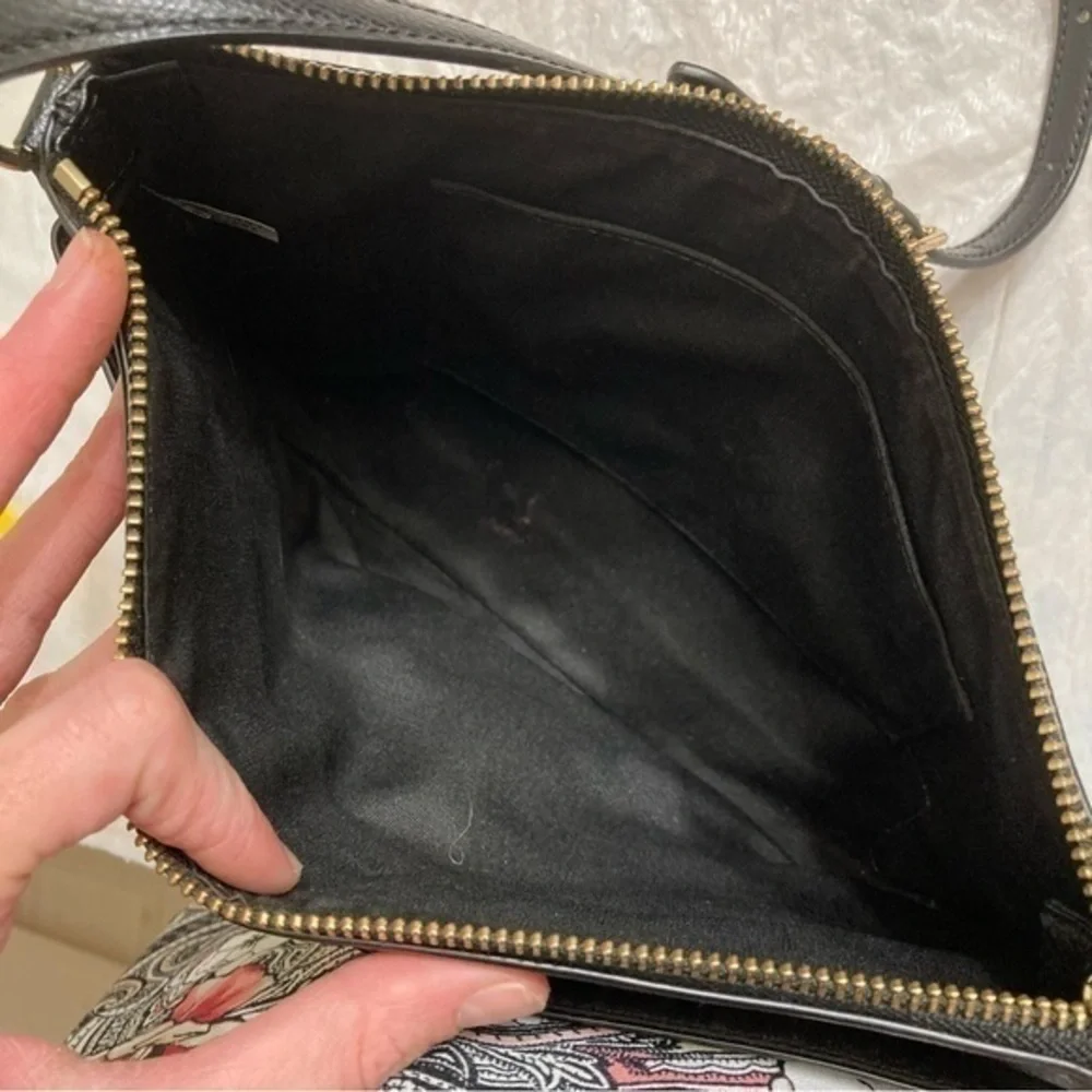 Coach black grained leather file crossbody bag